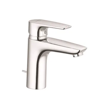 KLUDI PURE & SOLID Waschtisch-Einhandmischer 100 mit Metall-Ablaufgarnitur chrom 342900575