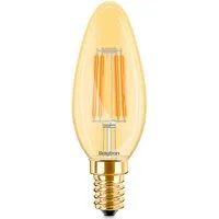 Braytron LED-Leuchtmittel 10x E14 Filament Vintage Lampe LED Leuchte Leuchtmittel Kerzenform, E14, Warmweiß, Glas, Energieeffizient, Flimmerfrei, Langlebig, 10er Set