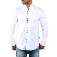 CARISMA Langarmhemd Herren langarm Stehkragen Hemd H-902-regular fit Regular Langarm Stehkragen Uni