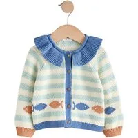 Next Strickjacke Gestreifte Strickjacke mit Streifen, Fisch (1-tlg)