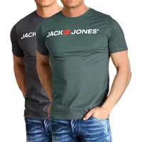 Jack & Jones T-Shirt Bequemes Logo-Shirt mit Printdruck (2er-Pack)