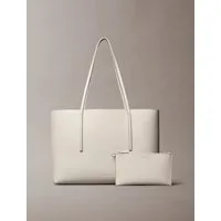 Calvin Klein Henkeltasche FOIL LOGO TOTE W/POUCH (2-tlg), Damen-Schultertasche mit Reißverschluss-Tasche