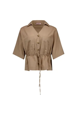 Studio Anneloes - Erie linen blouse latte - Gr. - M