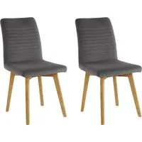 OTTO products Esszimmerstuhl Alessja (Set, 2 St), Bezug aus Microfaser, Gestell aus Eiche Massivholz