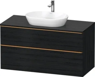 Duravit D-Neo Konsolenwaschtischunterbau wandhängend Eiche Schwarz Matt 1200x550x664 mm - DE49690041 DE4969004160000
