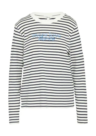 s.Oliver Red Label - Gestreiftes Langarmshirt weiß/blau - Gr. - 46