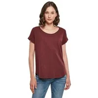 urbandreamz T-Shirt Damen Kurzarm Rundhals Long Slub Shirt hinten lang geschnitten