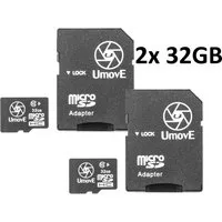 Ultrasport UMove MicroSD HC 32GB Speicherkarte Class 10 Klasse 10 Speicherkarte (2x32 GB)
