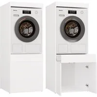 MAGOWA Waschmaschinenumbauschrank Platzsparender Waschmaschinenschrank für Waschmaschine oder Trockner (1 er Set) Kombinierte Geräte- & Stauraumlösung