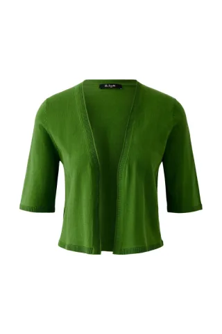 Miss Lagotte - Kurze Bolero-Strickjacke mit 3/4-Ärmeln grün - Gr. - 42