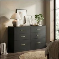 VASAGLE Kommode, Kommodenschrank, modern, Sideboard, Aufbewahrungsschrank, 6 Schubladen
