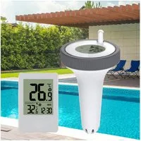 ibettertec Schwimmthermometer Schwimmthermometer Digitales Poolthermometer mit Innenstation, Einzelgerät (1x Inneneinheit, 1x schwimmender Sensor, 1x Anleitung), Pool Thermometer Funk Digitales Schwimmbadthermometer IP67