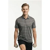 adidas Performance Poloshirt TWO-COLOR STRIPED klassischer Stil, mit Allover-Print, aus Pikeematerial