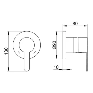 Keuco Einhebelmischer Unterputz IXMO Flat 59551, rund, Edelstahl-finish, 59551060301 59551060301