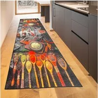 TeppichHome24 Teppich Kuechenteppich Modern, Höhe: 5 mm, pflegeleicht, robust, für Fussbodenheizung geeignet