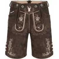 PAULGOS Trachtenhose Herren Lederhose Kurz mit Trägern 100% Echtleder - HK3