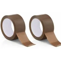 BAYLI Klebeband 2 Rollen Braun PP Klebeband 48mm x 66m - starkes Paketband, reißfest