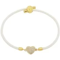 KARMA Armband Damen Textil Herz Zirkon Lebensbaum verstellbar 15–22 cm (Geschenk für Frauen modisch & bequem, eleganter Armschmuck goldfarbene Details), Rot Schwarz oder Weiß