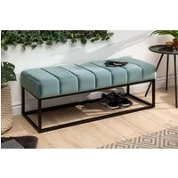 riess-ambiente Sitzbank PETIT BEAUTÉ 110cm salbei mint / schwarz · Flurbank mit Samt-Bezug (Einzelartikel, 1-St), Wohnzimmer · Metall · Schlafzimmer · Sitzkomfort · Modern Design