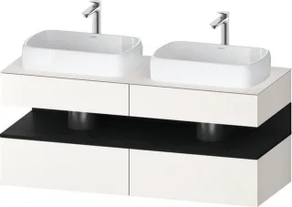Duravit Qatego Konsolenwaschtischunterbau wandhängend Weiß Supermatt 1400x550x600 mm - QA47670168400 QA4767016840010