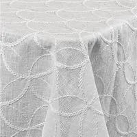 DecoHomeTextil Heimtextilmanufaktur Tischdecke Decorativo In Lino Organza Leinen mit dezenter Stickerei pflegeleicht