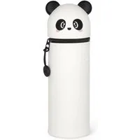 Legami Federmäppchen 2-in-1 Silikontasche Kawaii Giraffe, H 18,5 cm, Stiftetasche, Weich, Reißverschluss, Tischstifthalter, Buntstifte Marker