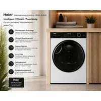 Haier Wärmepumpentrockner I-Pro Serie 5 HD80-A3959, Wärmepumpentrockner Inverter Dampfprogramm Wechselbarer Türanschlag