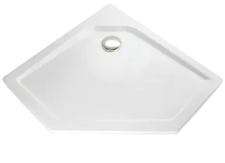 HSK Acryl Fünfeck-Duschwanne super-flach 90 x 90 x 3,5 cm, ohne Schürze 515090-A-bahama-beige