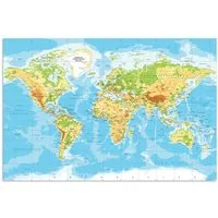 MuchoWow Poster Weltkarte - Statistisch - Blau - Erde - Bildung, (1 St), Poster ohne Rahmen, Wandbild, Wandposter, 30x20 cm
