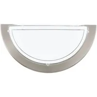 EGLO LED Wandleuchte PLANET 1 Wandlampe, Flurlampe halbrund, Silber und Weiß, ohne Leuchtmittel, Wandleuchte, Wohnzimmerlampe in Silber und Weiß, Lampe mit E27 Fassung
