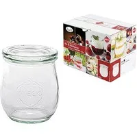 WECK Einmachglas Weck Einkochgläser mit Glasdeckel 160, 220, 580 Milliliter, (12-tlg), Dessertgläser