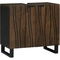 vidaXL Badezimmerspiegelschrank Waschbeckenschrank Walnuss 62 x 33 x 58 cm Holzwerkstoff (1-St)