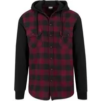 URBAN CLASSICS Langarm-Poloshirt Urban Classics Herren Hooded Checked Flanell Sweat Sleeve Shirt (1-tlg)