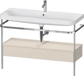 Duravit Happy D.2 Plus c-shaped Set mit Metallkonsole und Schubkasten Taupe Supermatt 1175x490x850 m HP4844O83830000