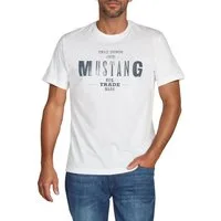 MUSTANG T-Shirt Herren Printshirt Regular Fit (1-tlg) Kurzarm Tee Shirt mit Rundhalsausschnitt aus 100% Baumwolle