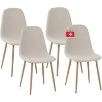 Albatros International Esszimmerstuhl Esszimmer Stühle 4 er Set FANO, Stuhl Stühle Esszimmerstühle, Küche (4er Set, Beige, Stoff Bezug), Küchenstuhl Küchenstühle Essstühle für den Esstisch Ess Stühle