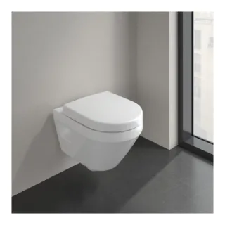 Villeroy und Boch Architectura Wand-Tiefspül-WC 4687C001 35x48cm, rund, TwistFlush, spülrandlos, Wandmontage, weiß