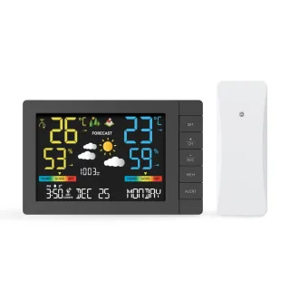 Wireless Weather Station with Color Display Indoor Outdoor Thermometer Hygrometer with Forecast Radio Controlled Clock M