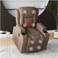 PXloue Massagesessel TV-Sessel Elektrisch Massage Relaxsessel Schlafsessel Fernsehsessel (inkl. Aufstehhilfe und Fernbedienung), mit Liegefunktion Massagefunktion und Wärmefunktion, bis 150 kg