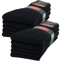 sockenkauf24 Tennissocken 10, 20, 30 Paar Sportsocken Arbeitssocken Herren & Damen (Schwarz, 10-Paar, 39-42) Socken Baumwolle 10100