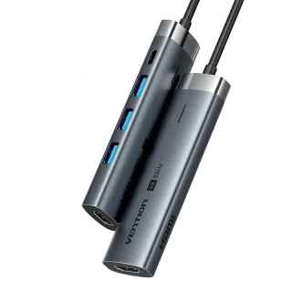 Vention 5 in 1 USB-C Docking Station 4K@60Hz HD HUB with USB3.0 PD 100W Multiport USB Hub Adapter