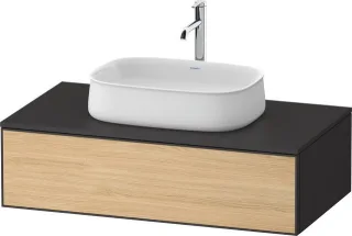Duravit Zencha Konsolenwaschtischunterbau wandhängend Natur Eiche & Graphit Matt & Supermatt 1000x55 ZE4811030800000