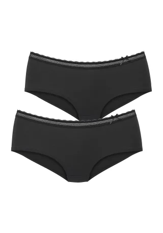 LASCANA - VIVANCE Panty 2x 2x black - Gr. - 46