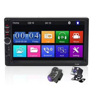 7018B Car Radio 7 Inch 2Din FM Modulator Stereo Receiver Support RearView Camera Audio Player Bluetooth Mirror Link MP5