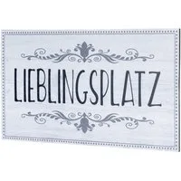 Levandeo® Wandbild, Wandbild 40x20cm Lieblingsplatz Spruch Deko Wandschild Bild Wanddeko