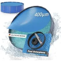 Planenfux® Solarabdeckplane Solarplane Pool rund 400µm schwarz aus PE Noppenfolie, Ø 305 cm: Solarfolie rund für Pools mit Ø 305 cm