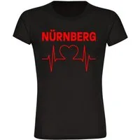 multifanshop T-Shirt Damen Nürnberg - Herzschlag - Frauen