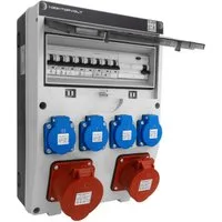 Doktorvolt Stromverteiler BAUSTROMVERTEILER WANDVERTEILER KOMPLETT VERDRAHTET 32A CEE 16A 230V
