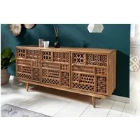 riess-ambiente Sideboard MARRAKESCH 160cm natur / schwarz (Einzelartikel, 1 St), Wohnzimmer · Massivholz · Mango · Kommode · Boho Stil