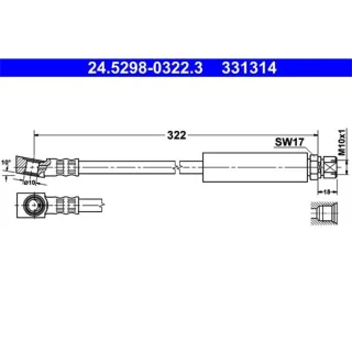 ATE Bremsschlauch vorne Opel Saab 24.5298-0322.3
